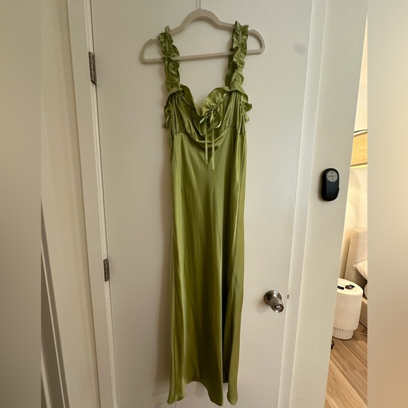 Reformation Erdem Green Silk Dress - Picture 3 of 7